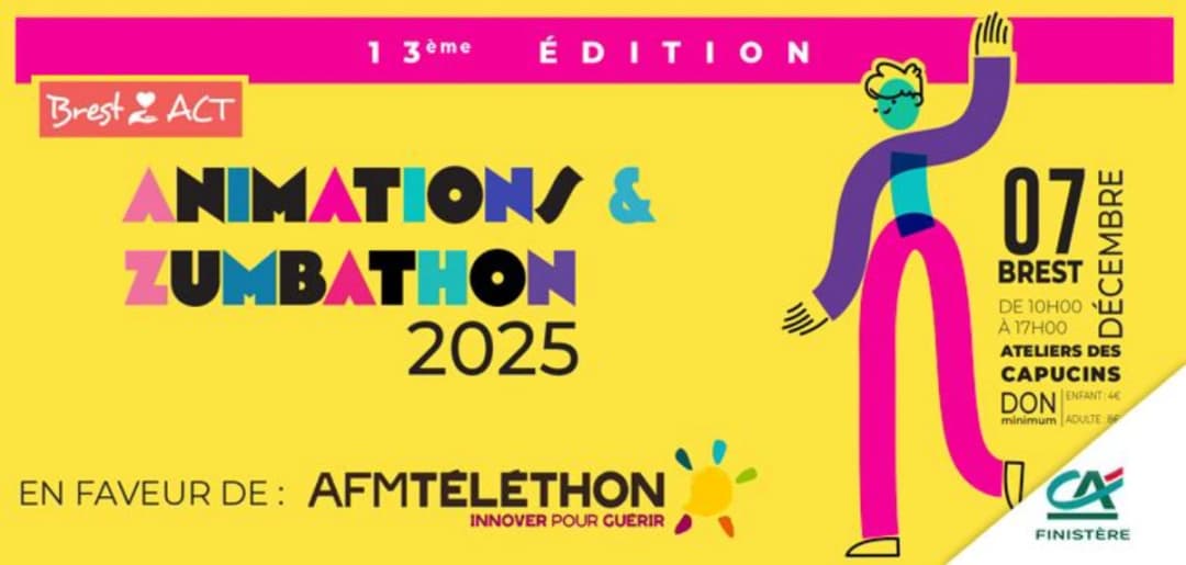 Téléthon Brest 2025 : Zumbathon & Animations aux Capucins (Programme Complet)