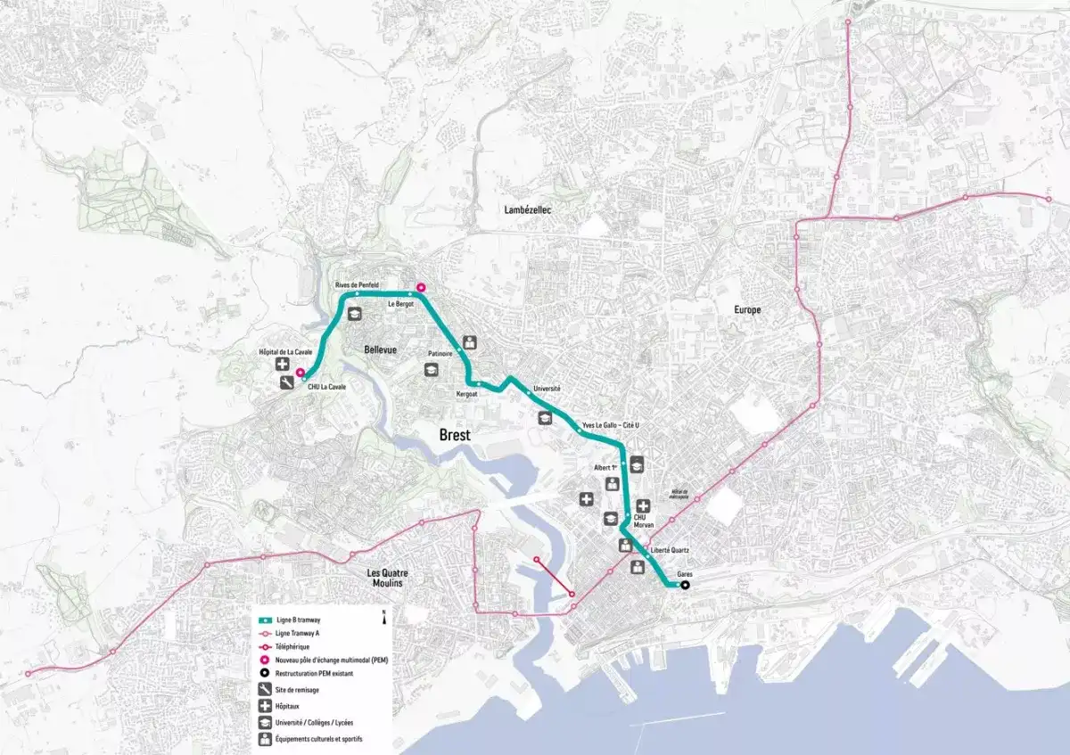 Ligne B du Tram à Brest